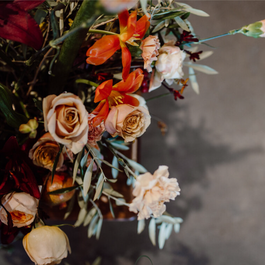 “Close-up of premium garden roses in a high-end design”