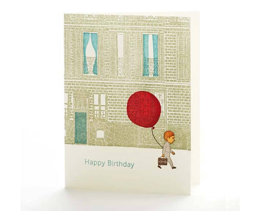 Red Ballon Happy Birthday Notecard