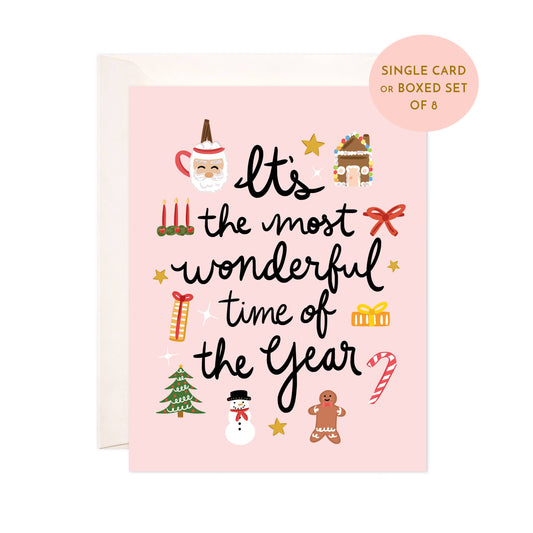 Wonderful Xmas Greeting Card - Cute Christmas Card: Boxed Set of 8